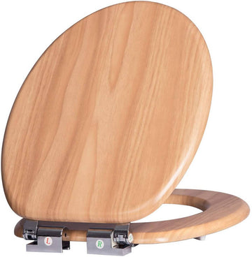 Toiletbril met softclosefunctie van MDF met houtnerf