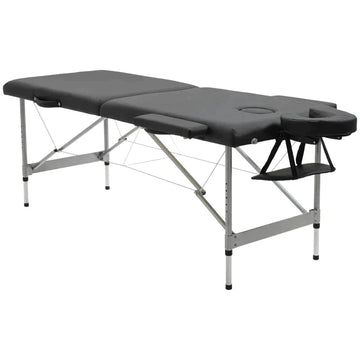 Opvouwbare massagetafel | Verstelbare hoogte | Kleur: Zwart | Afmetingen: 71x186x62-83 cm