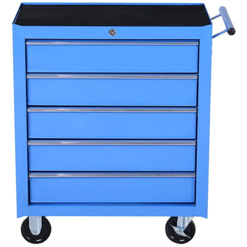 Gereedschapstrolley met 5 laden | Kleur: Blauw | Afmetingen: 67,5x33x77 cm
