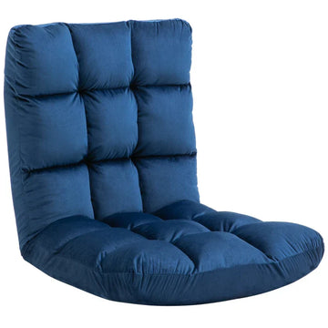 3-in-1 vloersofa, verstelbare rugleuning | Kleur: Blauw | Afmetingen: 55x71x53.5 cm