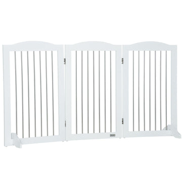 Hondenbarrière - Opvouwbaar en verstelbaar, tot 20 kg | Kleur: Wit | Afmetingen: 154x30x80 cm