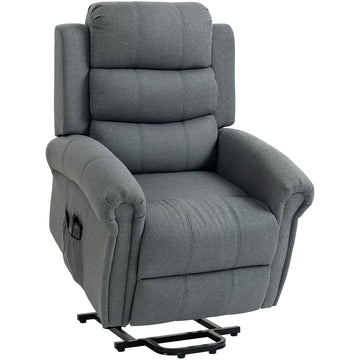 Massagesfauteuil met sta-opfunctie en massage | Kleur: Grijs | Afmetingen: 87,5x87x108 cm