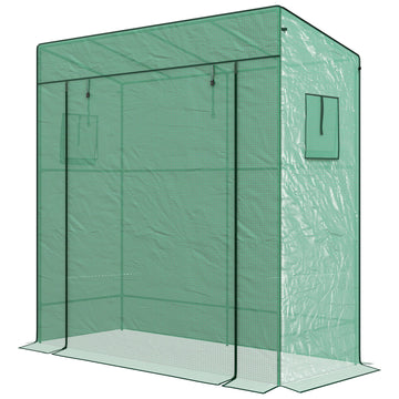 Wandkas met oprolbare deur en 2 ramen | Kleur: Groen | Afmetingen: 77x196x197/178 cm