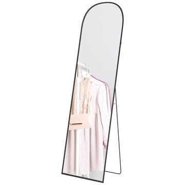 Staande spiegel full body - Zwart | Kleur: Zwart | Afmetingen: 50x1.5x161.5 cm