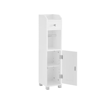 Badkamerkast toiletrolhouder wit MDF 20x18x76,7 cm
