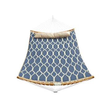 Hangmat met blauwe en beige ruiten | Blauw en beige
