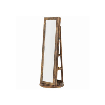 Sieradenkast met spiegel, 5 planken, slot, vintage bruin, MDF, 54 x 54 x 161 cm