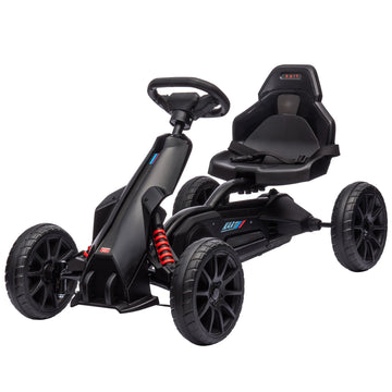 Go-kart voor kinderen - Trapauto met handrem | Kleur: Zwart | Afmetingen: 58x100x58.5 cm