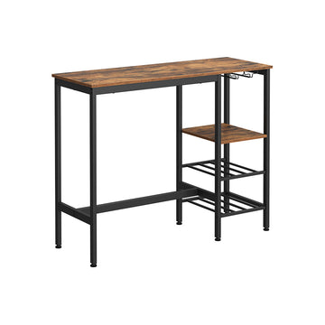Bartafel met beugels - pubtafel - statafel - spaanplaat staal - 110x40x90 cm
