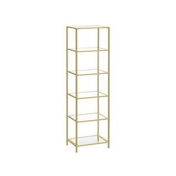 6-laags gouden glazen displaykast - stalen frame - gehard glas