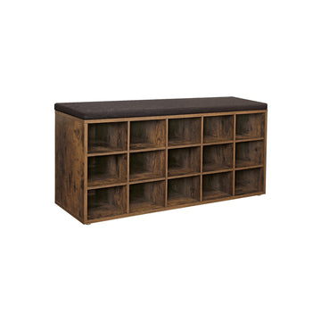 Schoenenbank met opbergruimte, vintage bruin, 105 x 30 x 48 cm, 200 kg