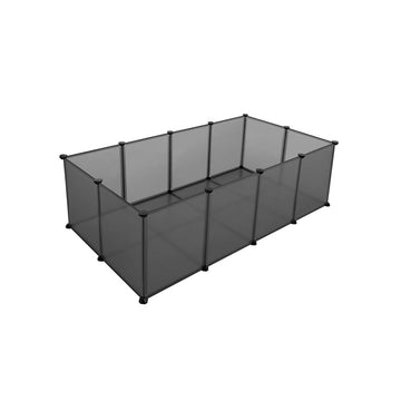 Buitenren kleine dieren - kunststof panelen - weerbestendig - grijs - 143 x 73 x 46 cm