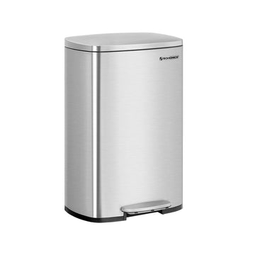 50L pedaalemmer - afvalbak - staal - softclose deksel - uitneembare binnenemmer - 42,4 x 32 x 65 cm