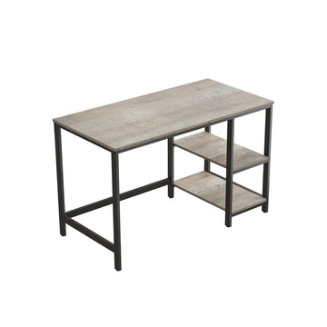 Computerbureau met 2 planken - gamingbureau - ergonomisch - greige/zwart - 120 x 60 x 75 cm