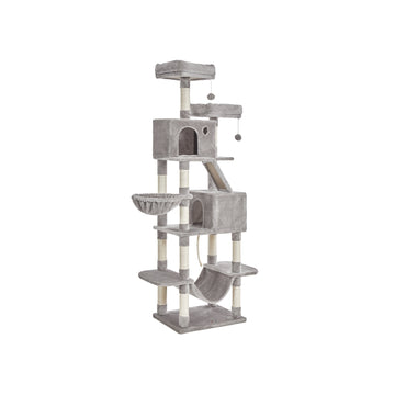 Kattenkrabpaal - Klimboom - Interactieve kattentoren - 206 cm - 2 holen - Sisalpalen
