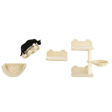 Kattenklimwand - Klim- en krabset voor katten | Kleur: Beige
