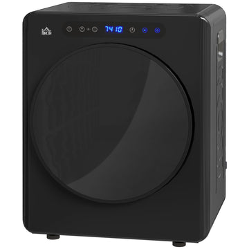 Compacte zwarte wasdroger 4 kg - 6 programma's | Kleur: Zwart | Afmetingen: 49x43x61 cm