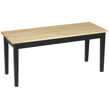 Houten bankje - 2-zits zitbank van grenenhout | Kleur: Naturel+Zwart | Afmetingen: 102x36x45 cm