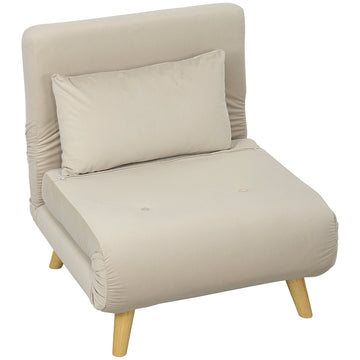 Opvouwbare fauteuil en logeerbed | Kleur: Bruin | Afmetingen: 78x72x79 cm