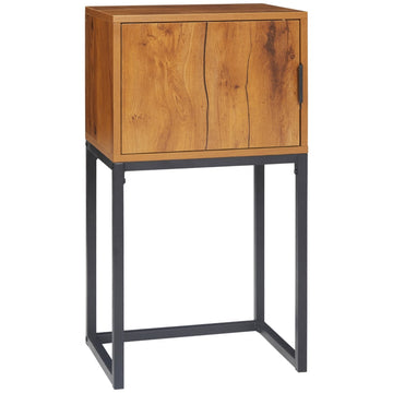 Consoletafel - Industriële tafel met kast | Kleur: Natuurlijk+zwart | Afmetingen: 30x40x76 cm