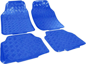 Universele automatten 4 delig aluminiumlook | Blauw
