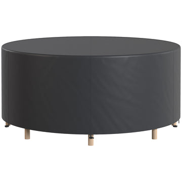 Tuinmeubelhoes rond 420D waterdicht | Kleur: Zwart | Afmetingen: 214x214x70 cm