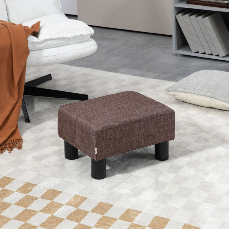Hocker mit Leinen-Optik-Bezug - Braun | Farbe: Braun | Abmessungen: 40x30x24 cm