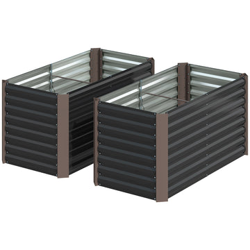 Set van 2 verhoogde plantenbakken | Kleur: Grijs | Afmetingen: 60x120x60 cm