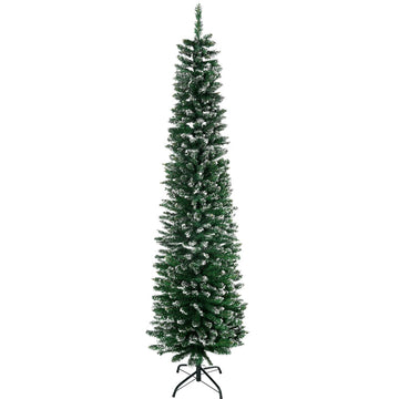 Slanke kunstkerstboom 190 cm met sneeuweffect | Kleur: Groen | Afmetingen: 53x53x190 cm