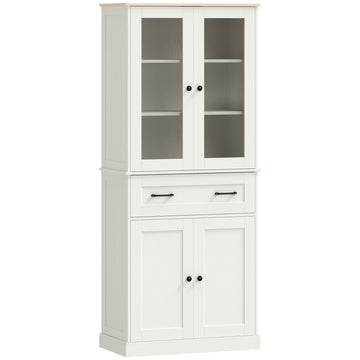 Keukenkast voorraadkast met lade | Kleur: Creme | Afmetingen: 76x40x182,5 cm