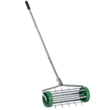 Gazonbeluchter met prikrol | Kleur: Groen+Zilver | Afmetingen: 43.5x139x15 cm