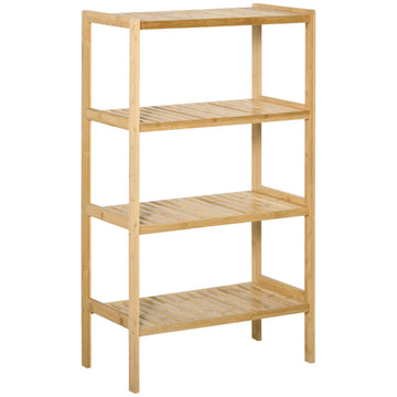 Bamboe opbergrek met 4 planken | Kleur: Naturel | Afmetingen: 62x33x112 cm