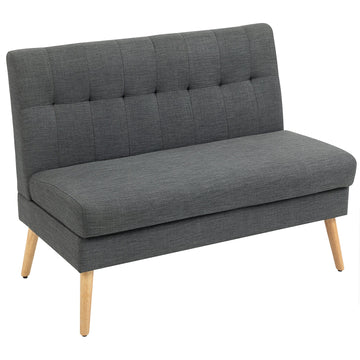 2-zitsbank met gecapitonneerde rug, grijs | Kleur: Grijs | Afmetingen: 118x68x90 cm