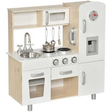 Houten Kinderkeuken met Accessoires | Kleur: Wit | Afmetingen: 30x74x81 cm