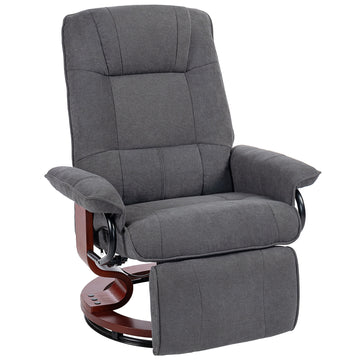 Draaibare relaxfauteuil met voetensteun en hoge rugleuning | Kleur: Grijs | Afmetingen: 78x87x100 cm