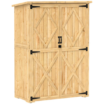 Houten tuinschuur met asfalt dak | Kleur: Naturel | Afmetingen: 57x116,5x167 cm