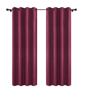 Verduisteringsgordijnen met ogen 2 stuks | Bordeaux | 140x225 cm