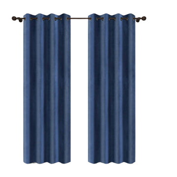 Verduisteringsgordijnen met ogen 2 stuks | Marineblauw | 140x245 cm