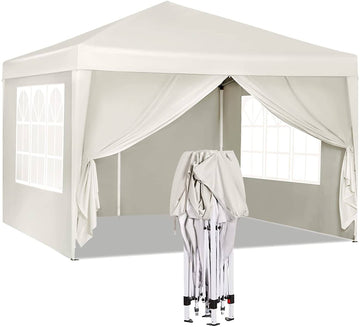 Waterdicht pop-up paviljoen 3 x 3 m | Beige | 3x3x250-258 cm
