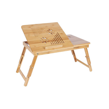Laptoptafel, verstelbaar en inklapbaar, bamboe, 55 x (21-29) x 35 cm