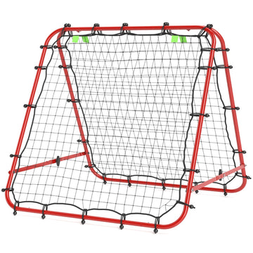 Opvouwbare voetbal-rebounder - Trainingsnet | Kleur: Rood | Afmetingen: 95x100x90 cm