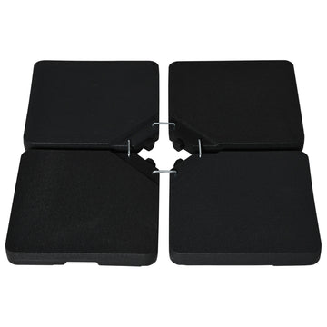 Parasolvoet met 4 vulbare platen | Kleur: Zwart | Afmetingen: 100x100x6.8 cm