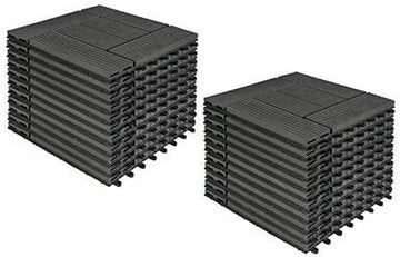 22-delige set WPC-terrastegels | Antraciet | 30x30x1,8 cm