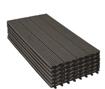 WPC kliktegels houtlook 12 stuks | Grijs | 30x60x3 cm