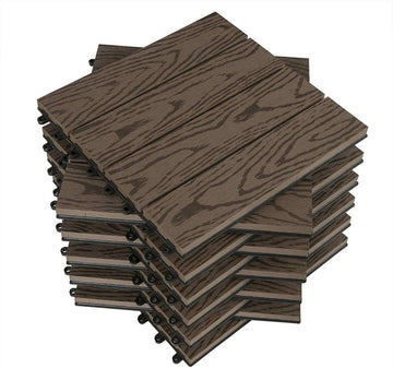 WPC terrastegels met klikverbinding 11 stuks | 30x30x2 cm