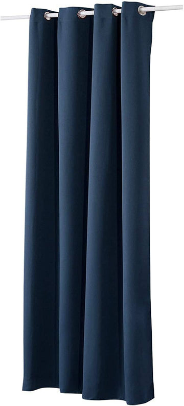 Verduisterend gordijn met ogen | Donkerblauw | 135x225 cm