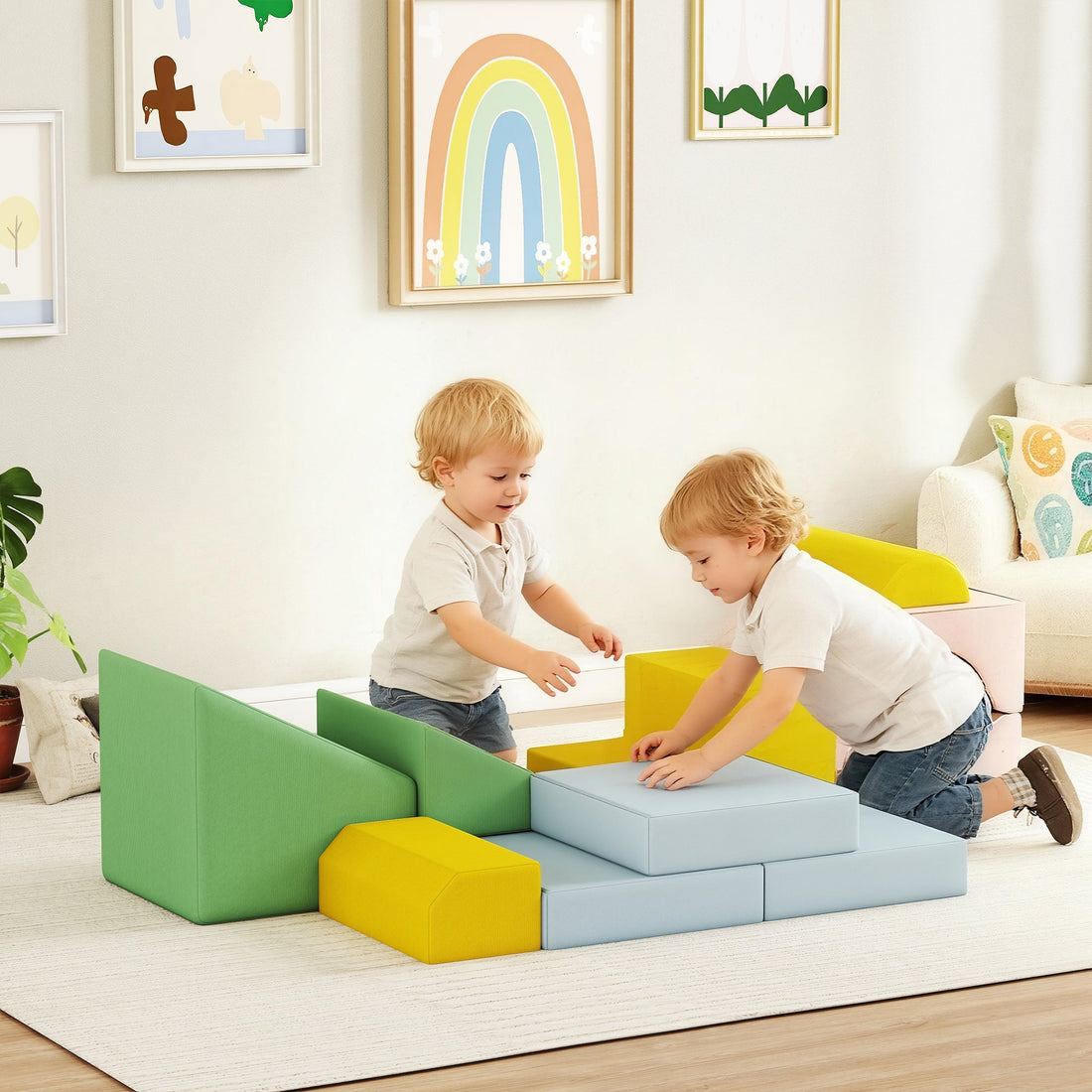 Zachte foam bouwblokken, 12-delig | Kleur: Meerkleurig | Afmetingen: 40x160x40 cm