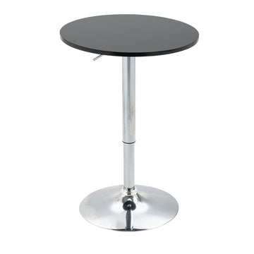 Verstelbare bartafel met draaibaar blad | Kleur: Zwart | Afmetingen: 61x61x70-90 cm