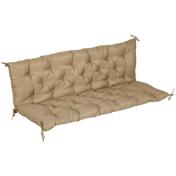 3-zits bankkussen voor tuinbank | Kleur: Bruin | Afmetingen: 150x98x8 cm