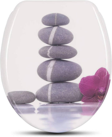 Toiletbril Duroplast met softclose Stones en roze | Stones en roze